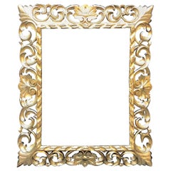 19th century Brustolon Italy Frame-Mirror  Carved Gilded with Gold Leaves, 1800