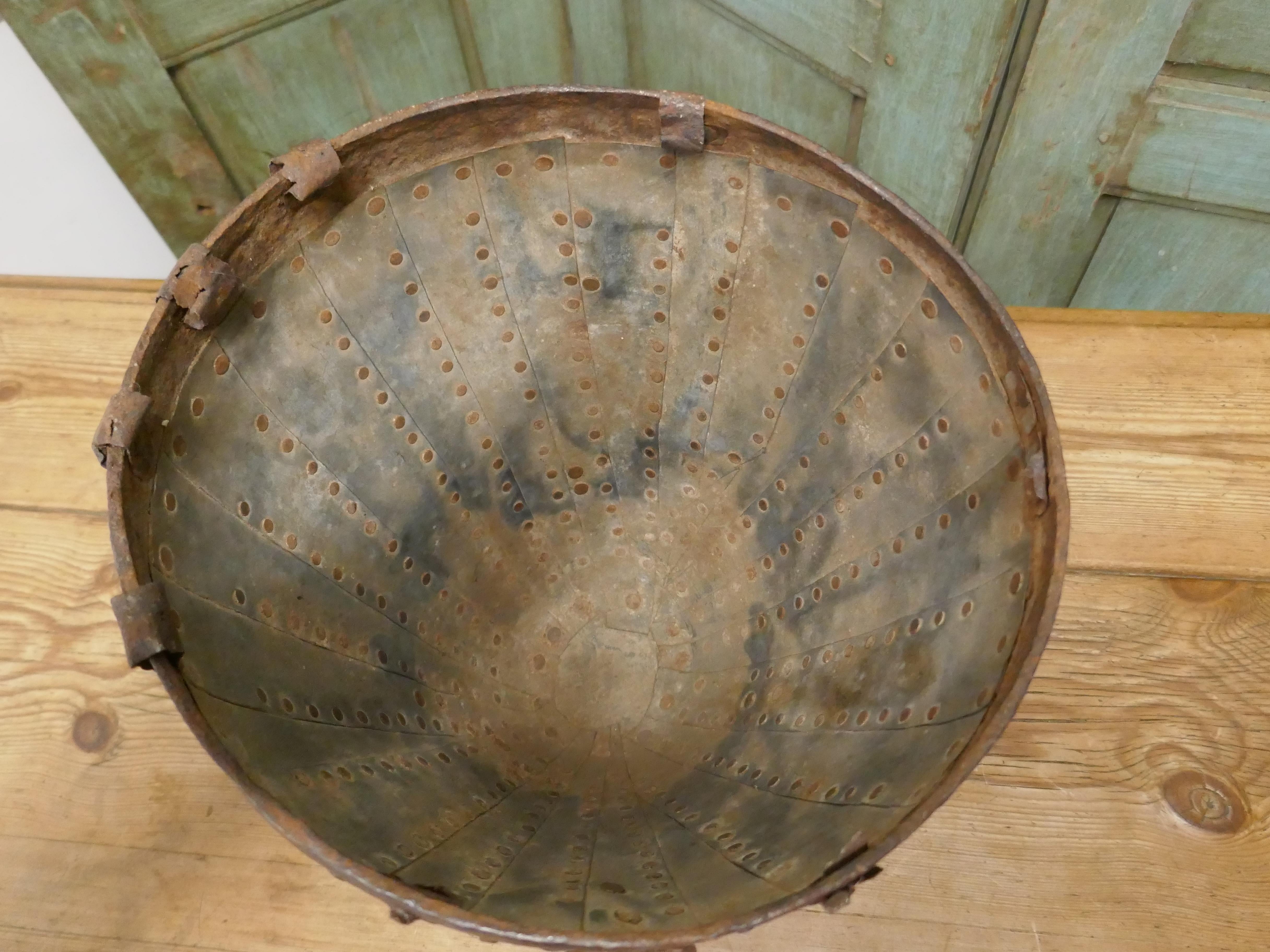 Iron 19th Century Brutalist North African water Bucket For Sale