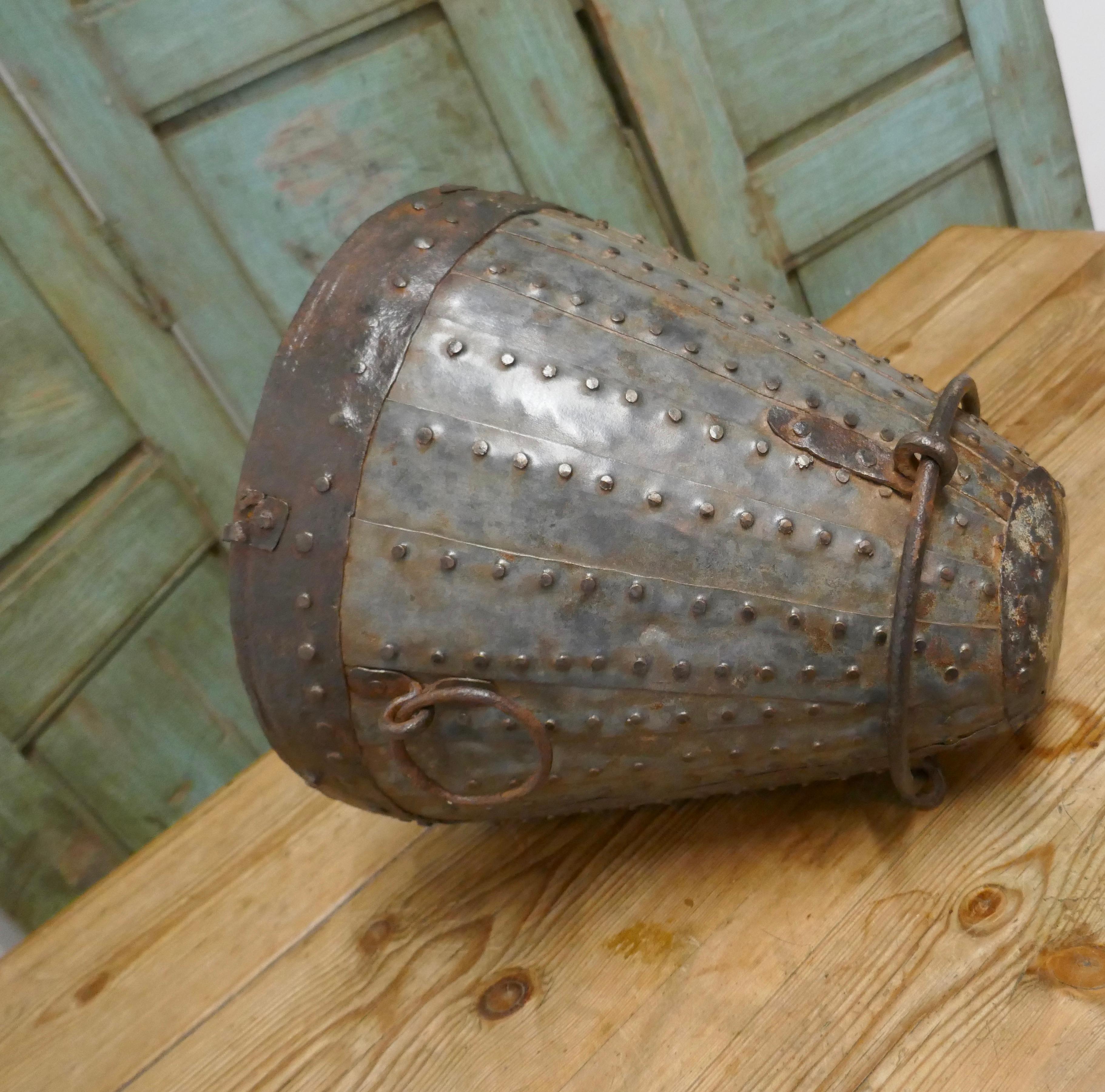 19th Century Brutalist North African water Bucket For Sale 2