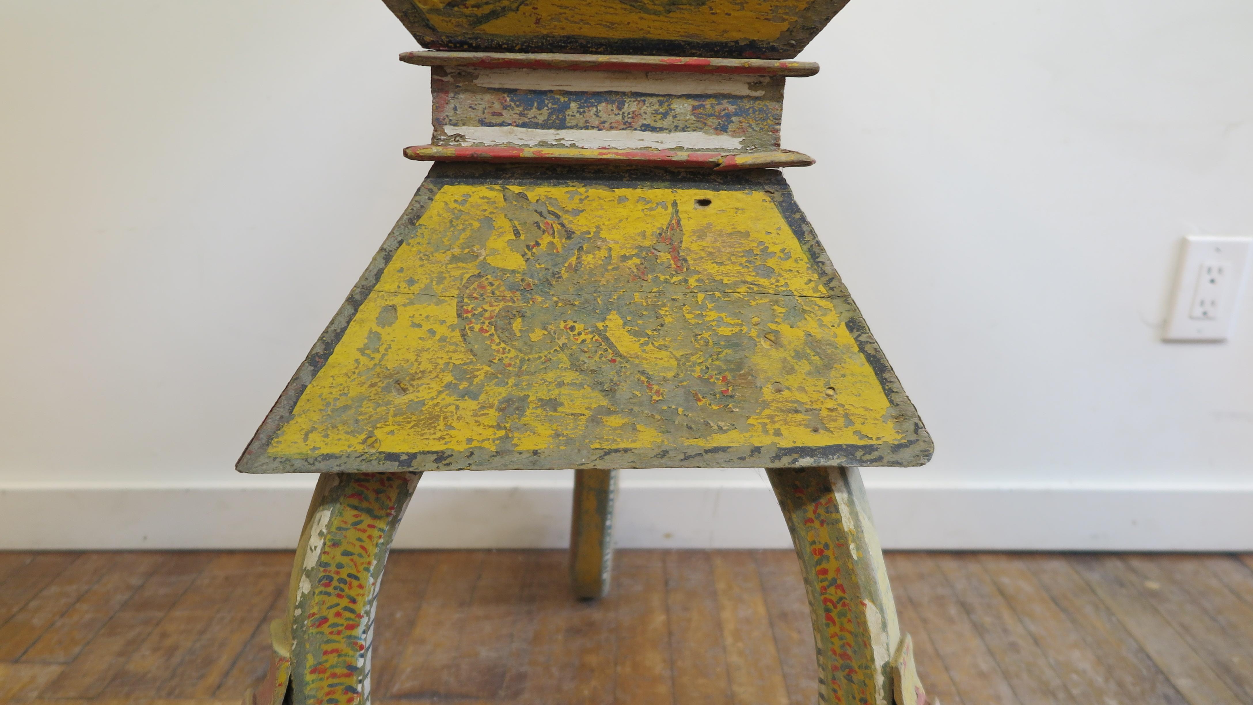 Rustic 19th Century Buddha Box Stand Table For Sale