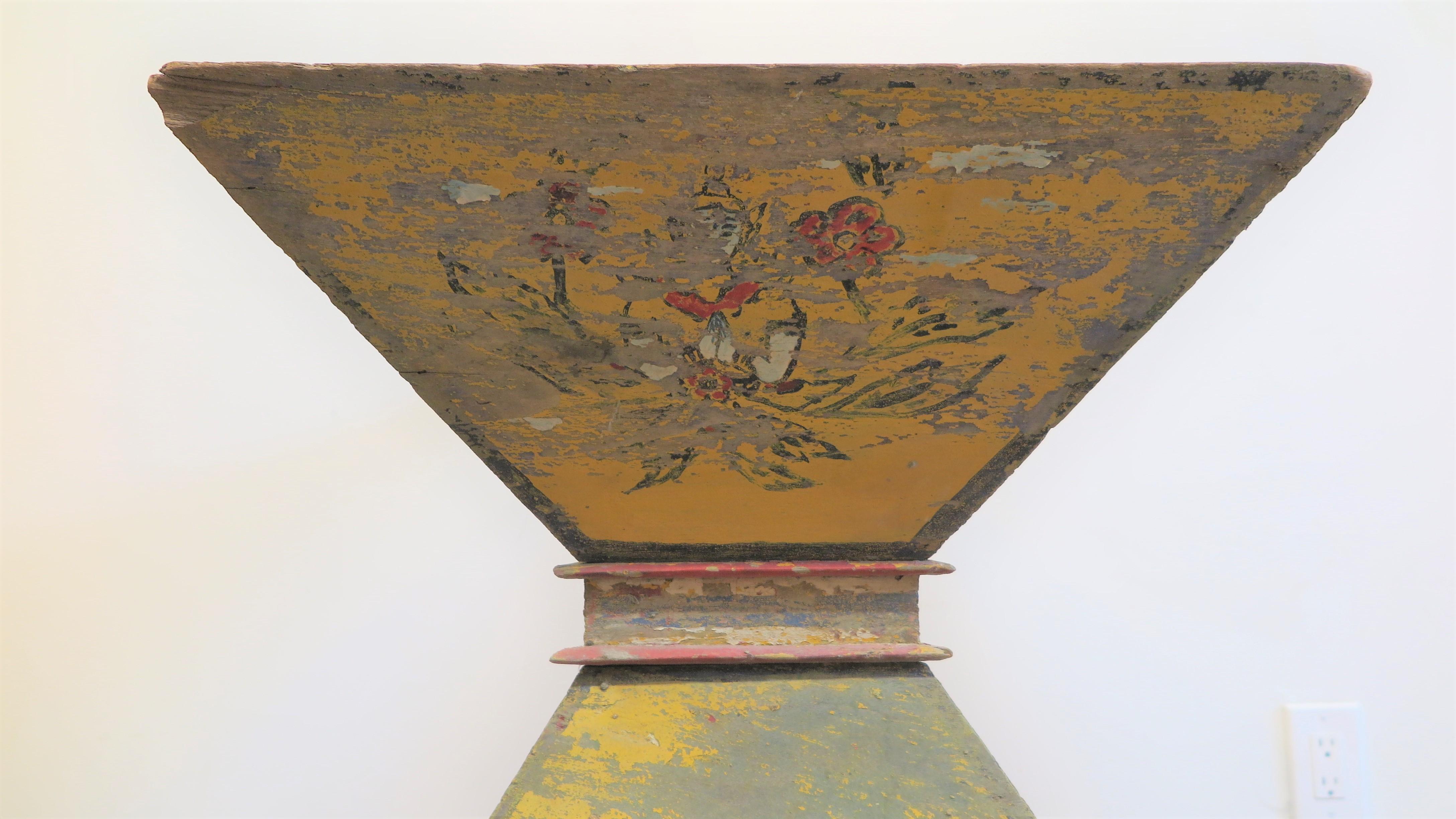 Painted 19th Century Buddha Box Stand Table For Sale
