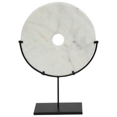 19th Century Buddhist Disc "Symbol of Perfection", White Stone