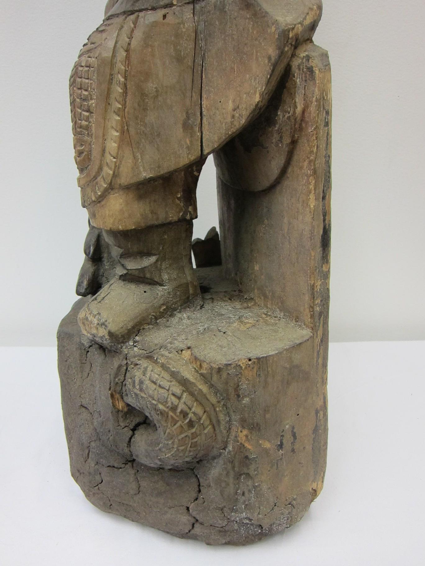 Carved 19th Century Buddhist Statue Monk Tang For Sale