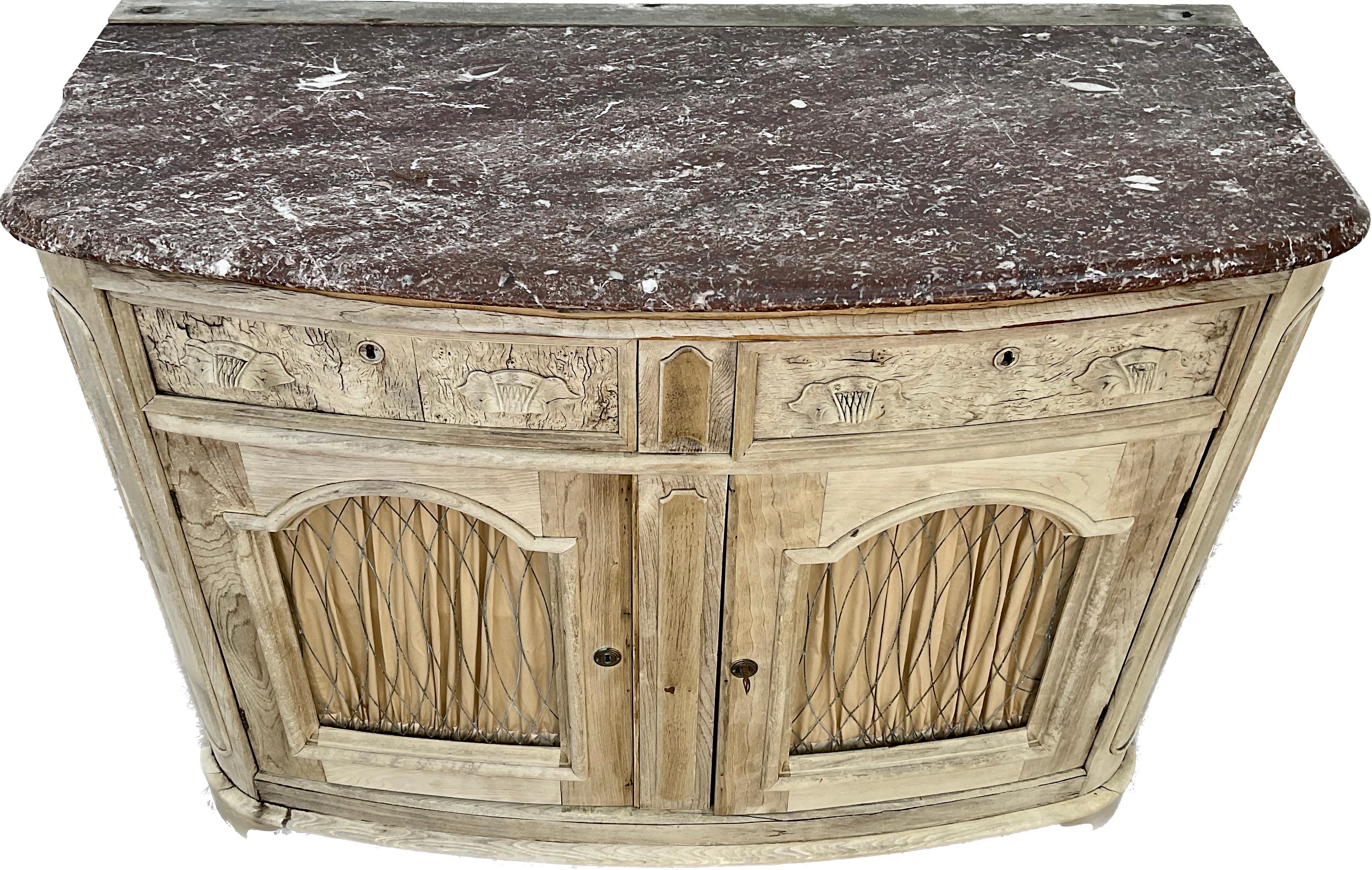 Buffetschrank aus dem 19. Jahrhundert mit Marmorplatte (Holz) im Angebot