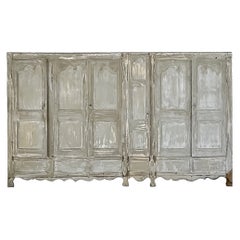 19th Century Built-In French Provincial Wardrobe Wall with Doors