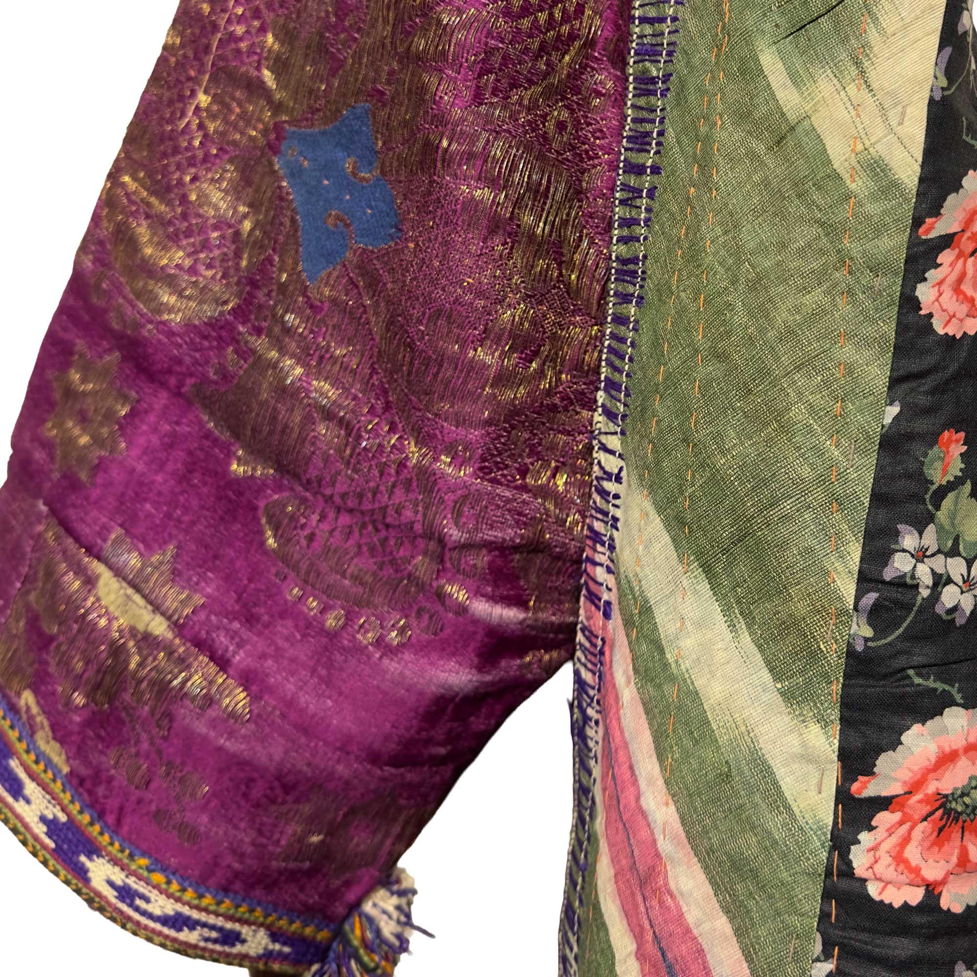 Coton Robe de femme en brocart de soie de Boukhara du XIXe siècle en vente