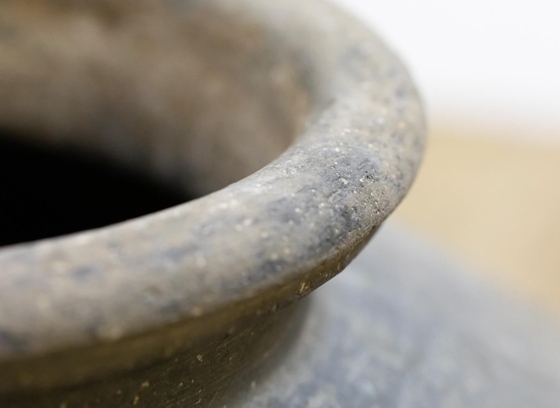 Tribal 19th Century Bulbous African Clay Storage Pot / Jar For Sale