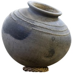 19th Century Bulbous African Clay Storage Pot / Jar