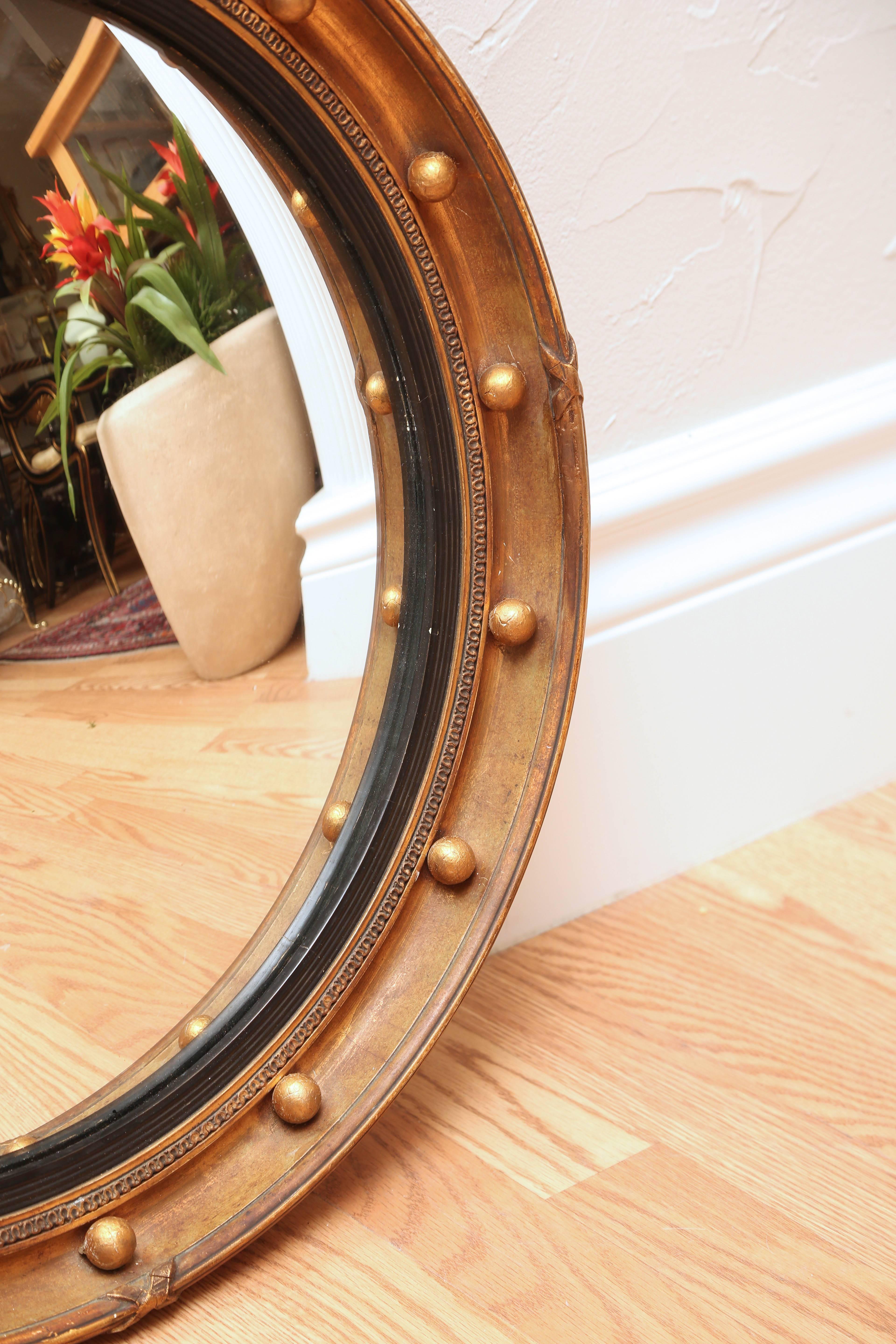 19th Century Bullseye Convex Mirror In Good Condition In West Palm Beach, FL