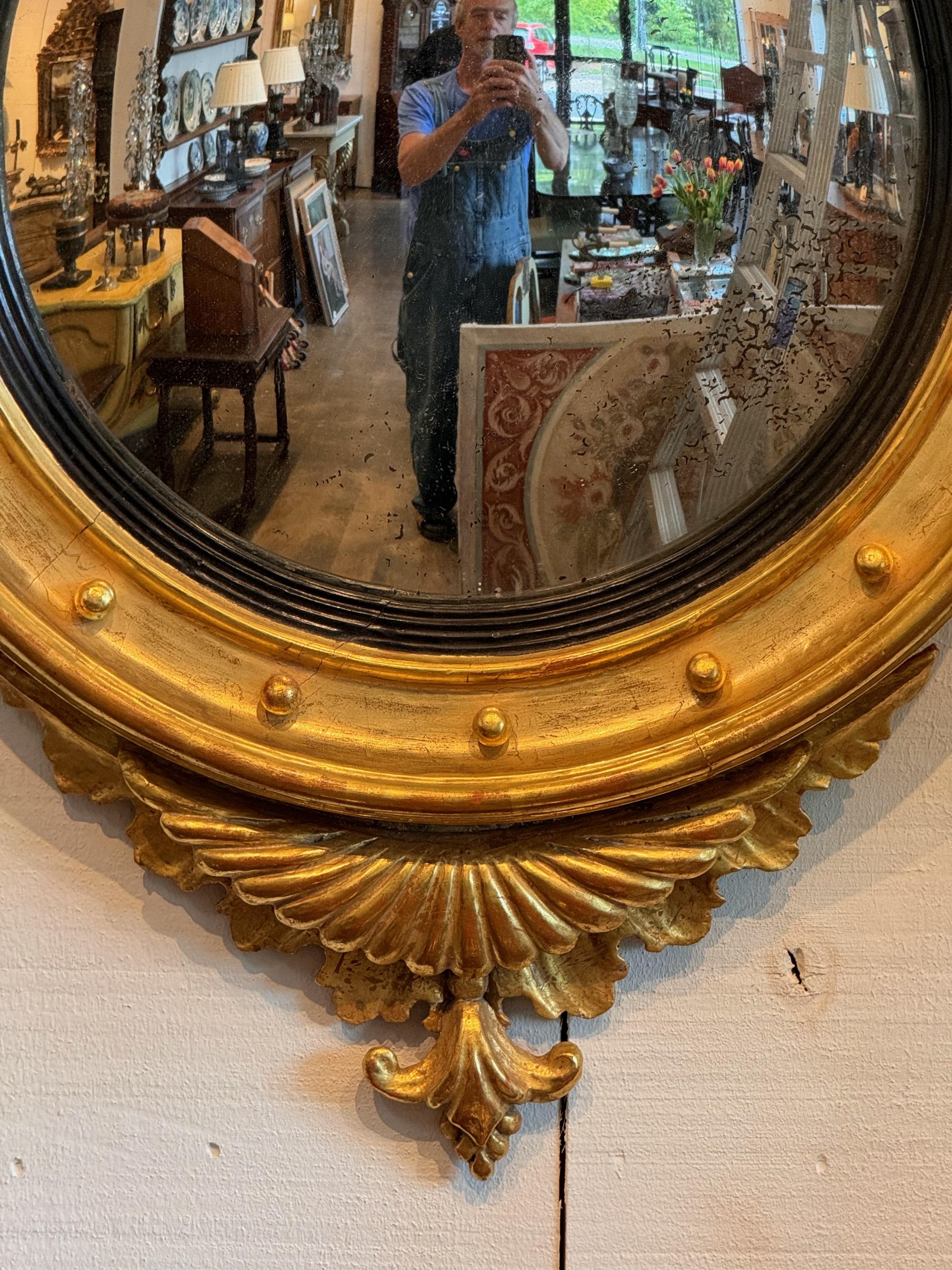 19th Century Bullseye Mirror In Good Condition For Sale In Charlottesville, VA