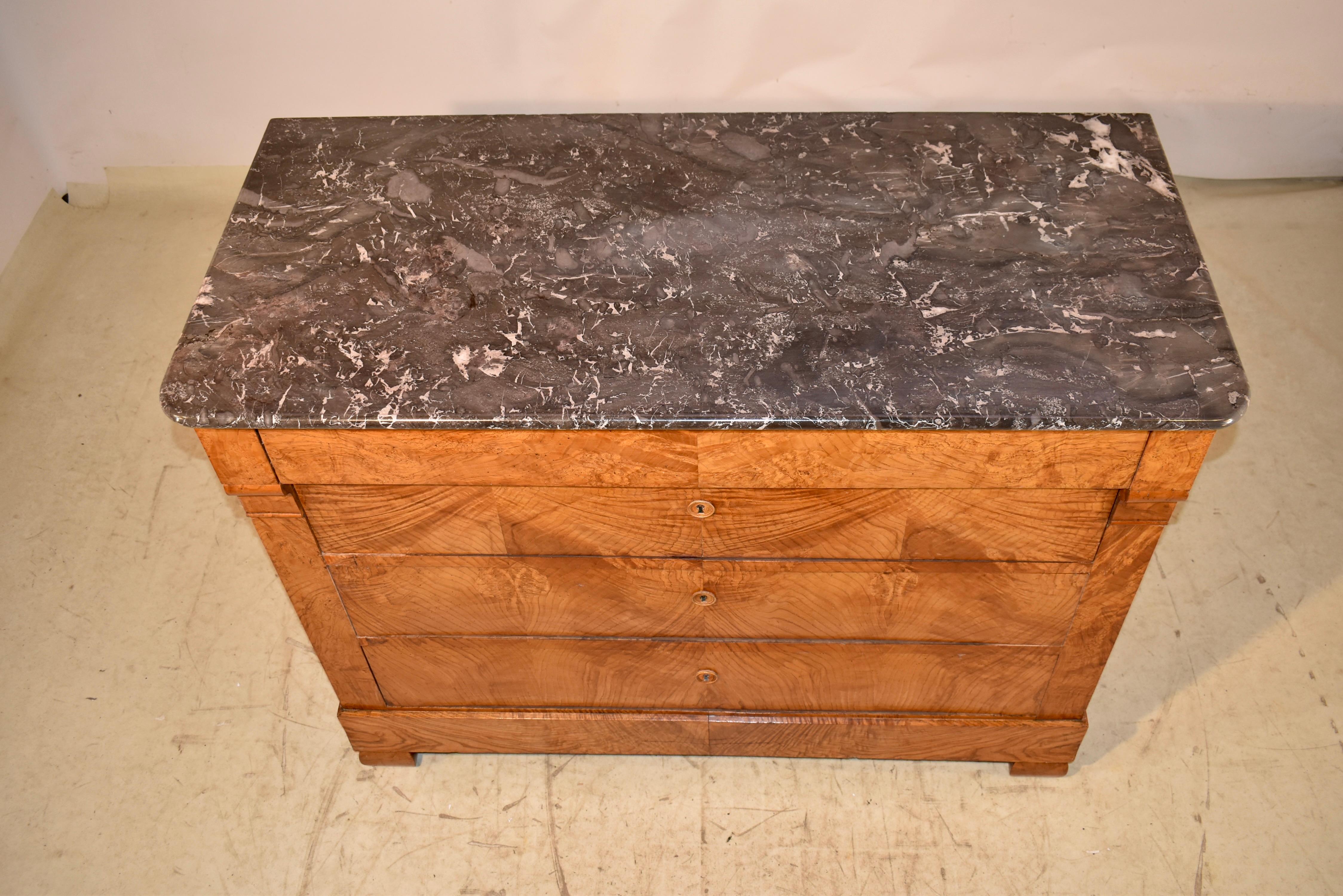 19th Century Burl Ash Commode from France For Sale 5