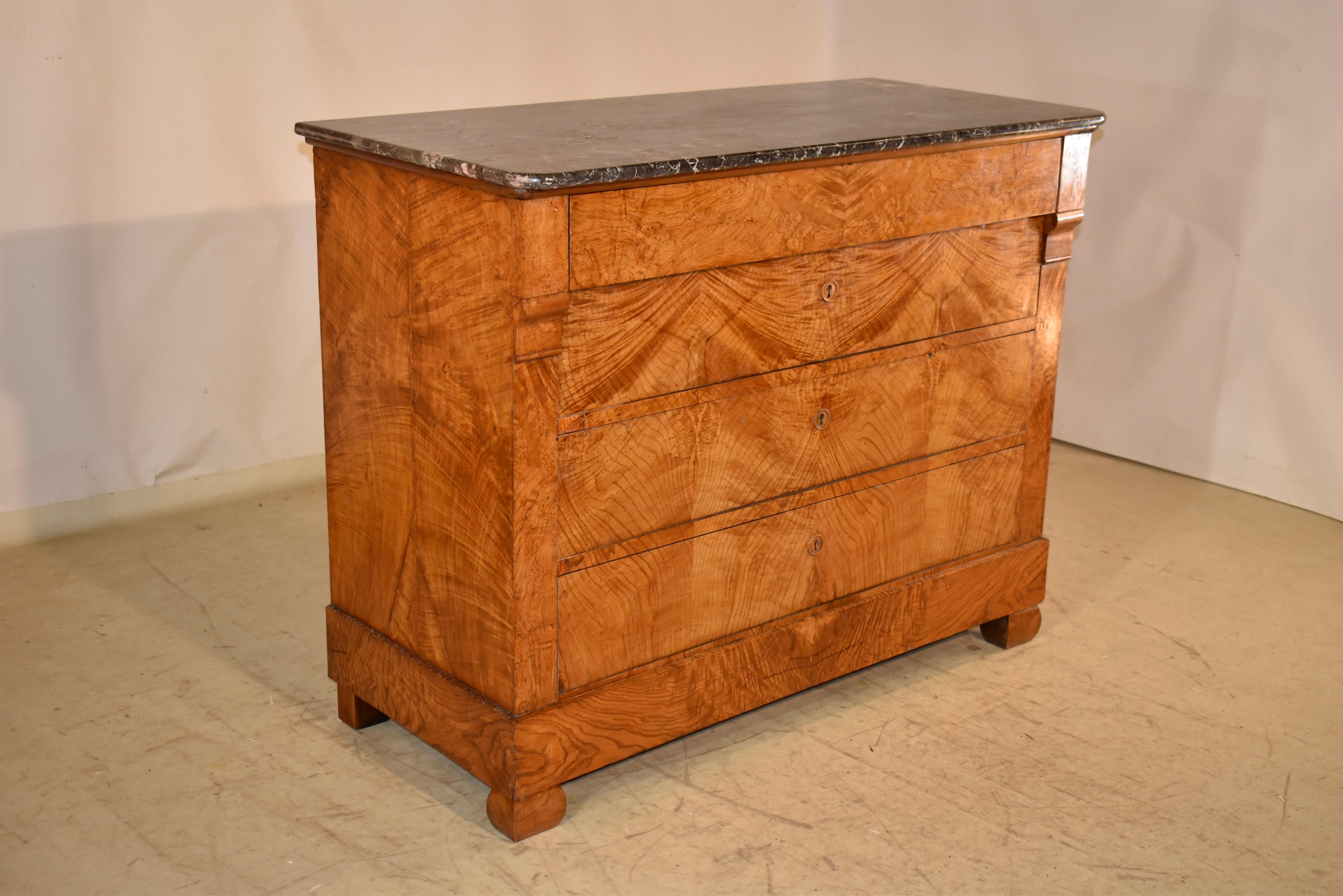 19th Century Burl Ash Commode from France In Good Condition For Sale In High Point, NC