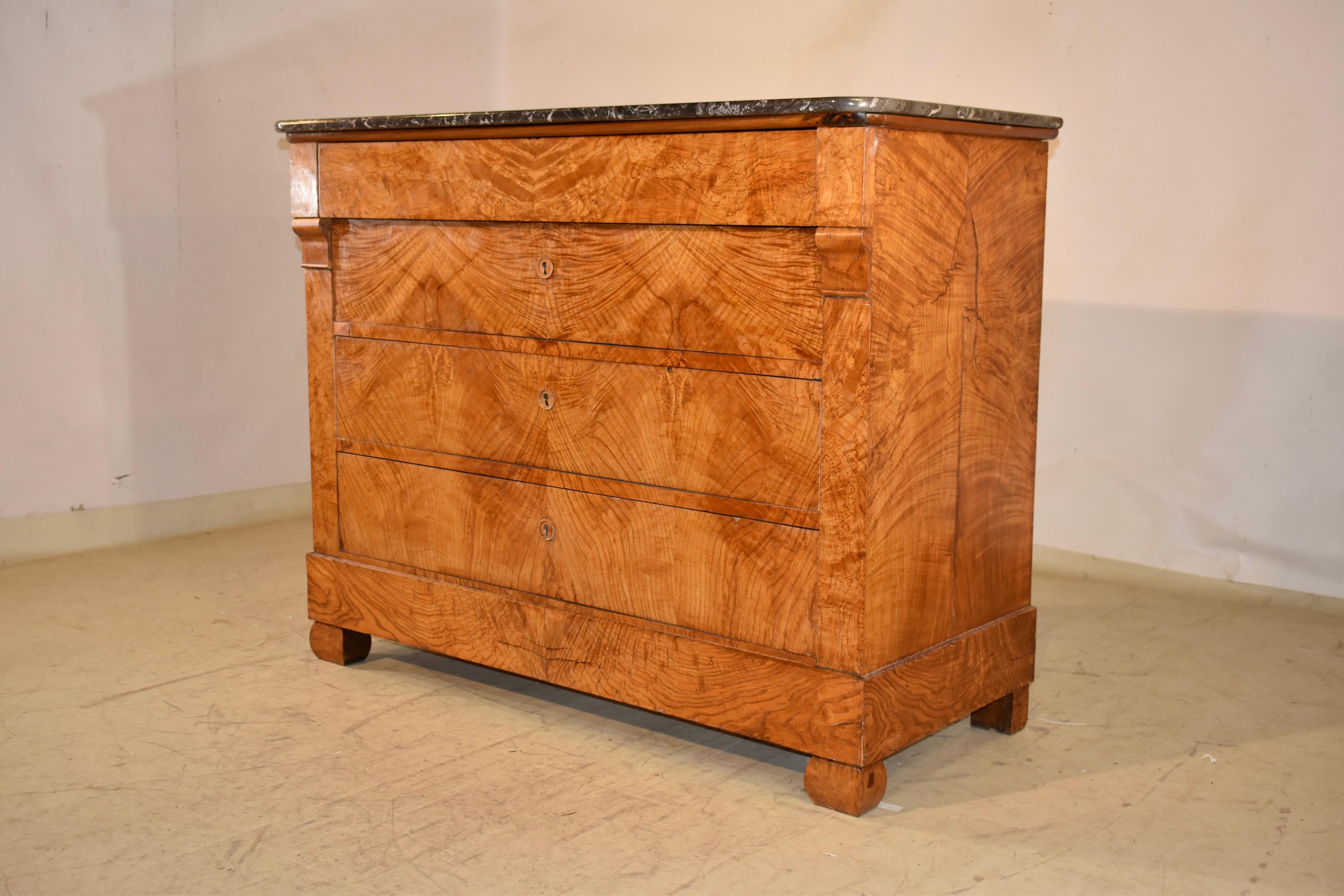 19th Century Burl Ash Commode from France For Sale 1
