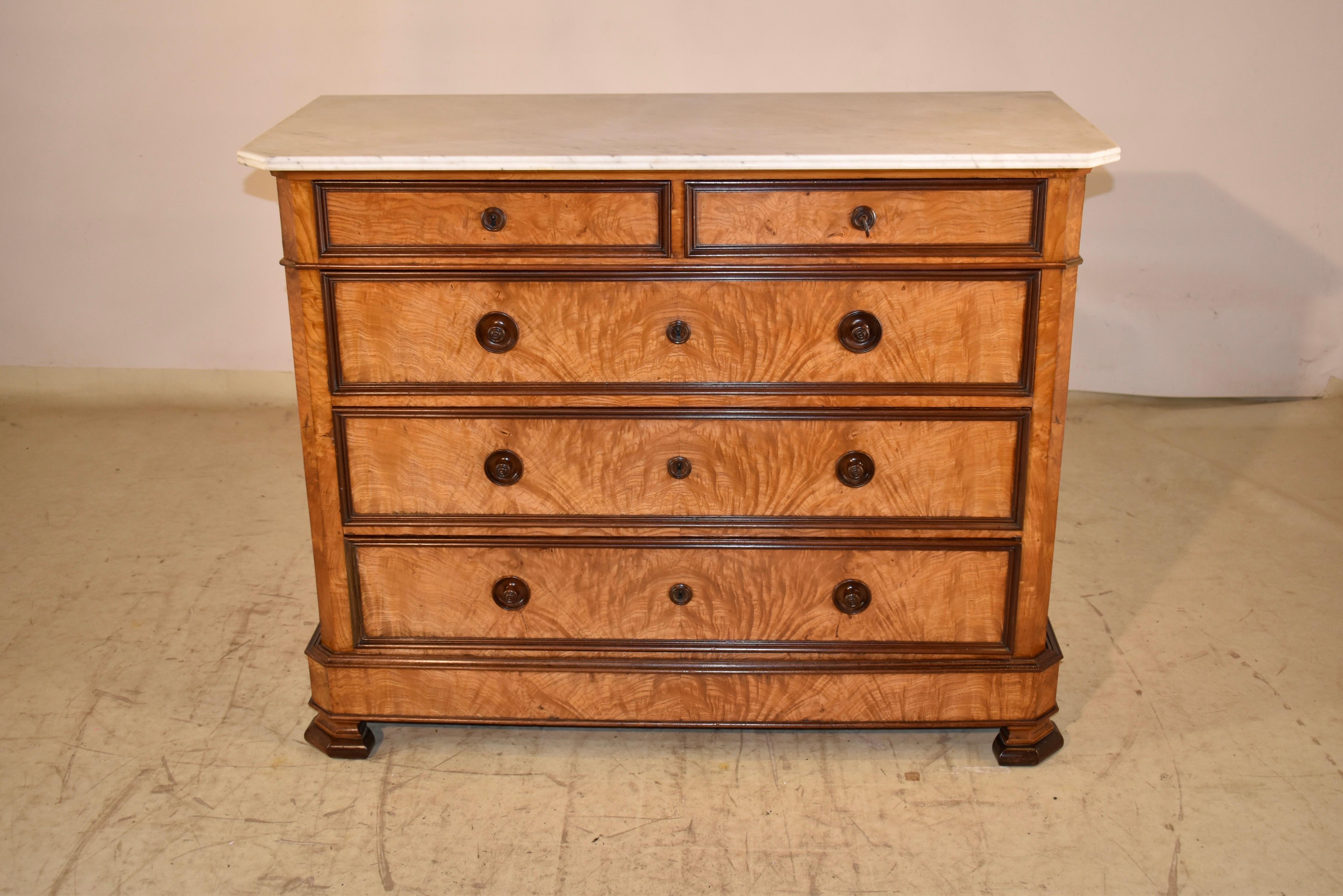 Louis Philippe 19th Century Burl Birch Commode For Sale