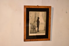 Litografía de John Tyler enmarcada en madera del siglo XIX