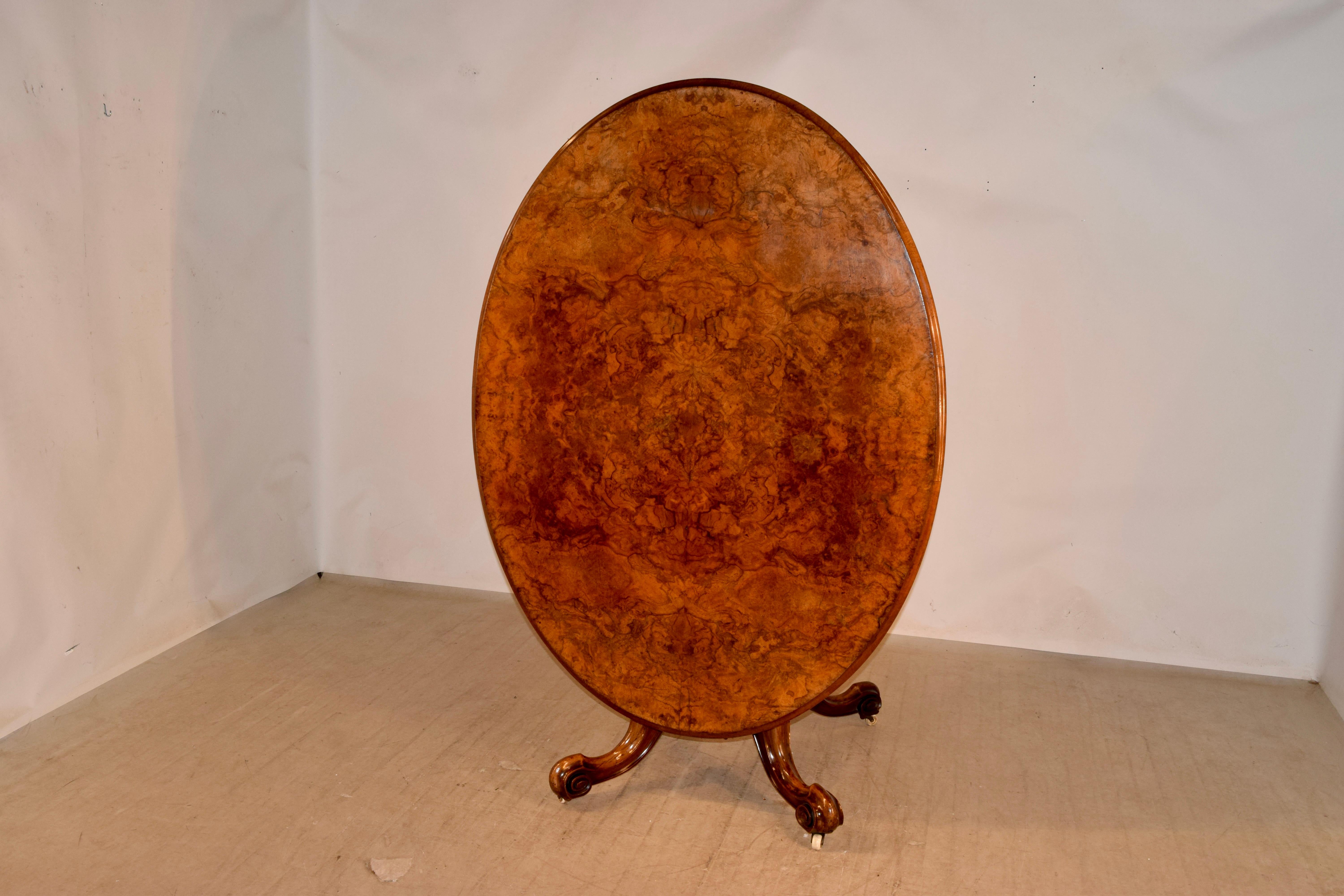 19th Century Burl Walnut Breakfast Table In Good Condition In High Point, NC