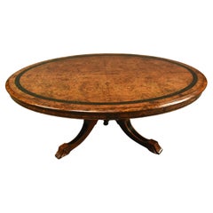 19th century burl walnut coffee table 