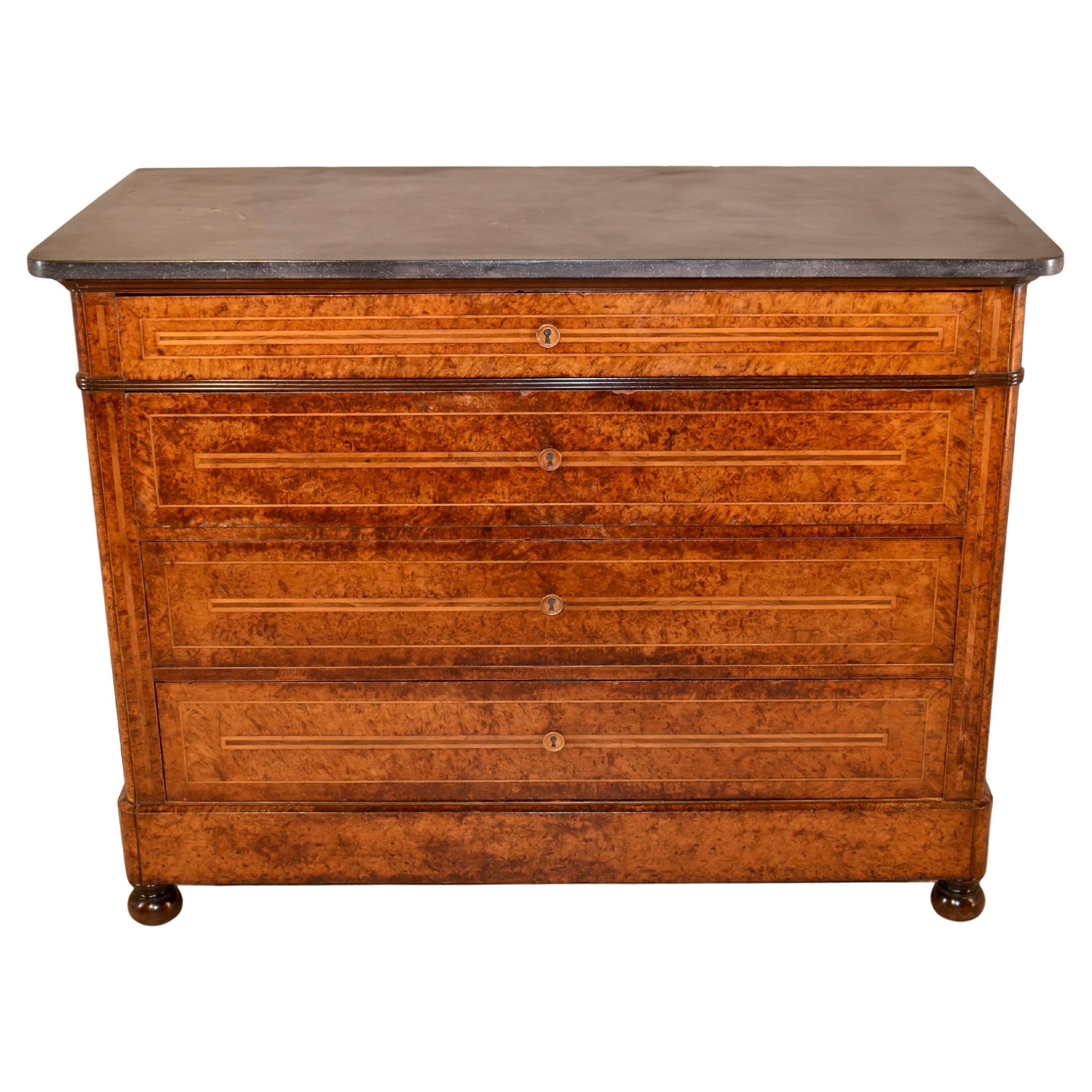 19th Century Burl Walnut French Commode