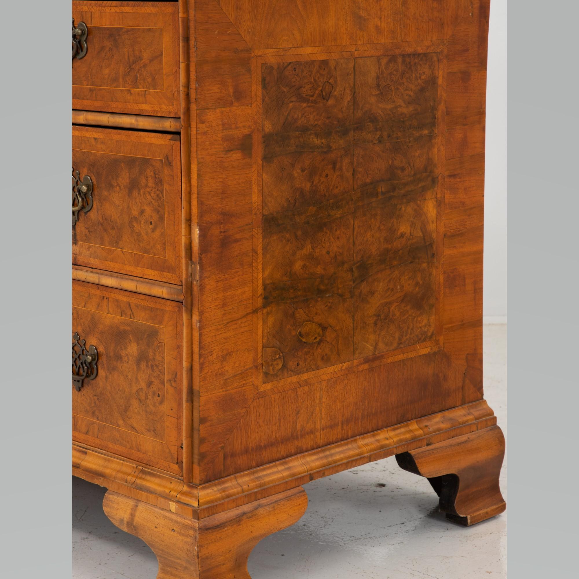 19th Century Burl Wood Chest of Drawers with Marble Top 8