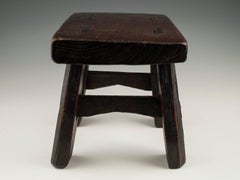 19th Century Burl Wood Cricket Stool from China