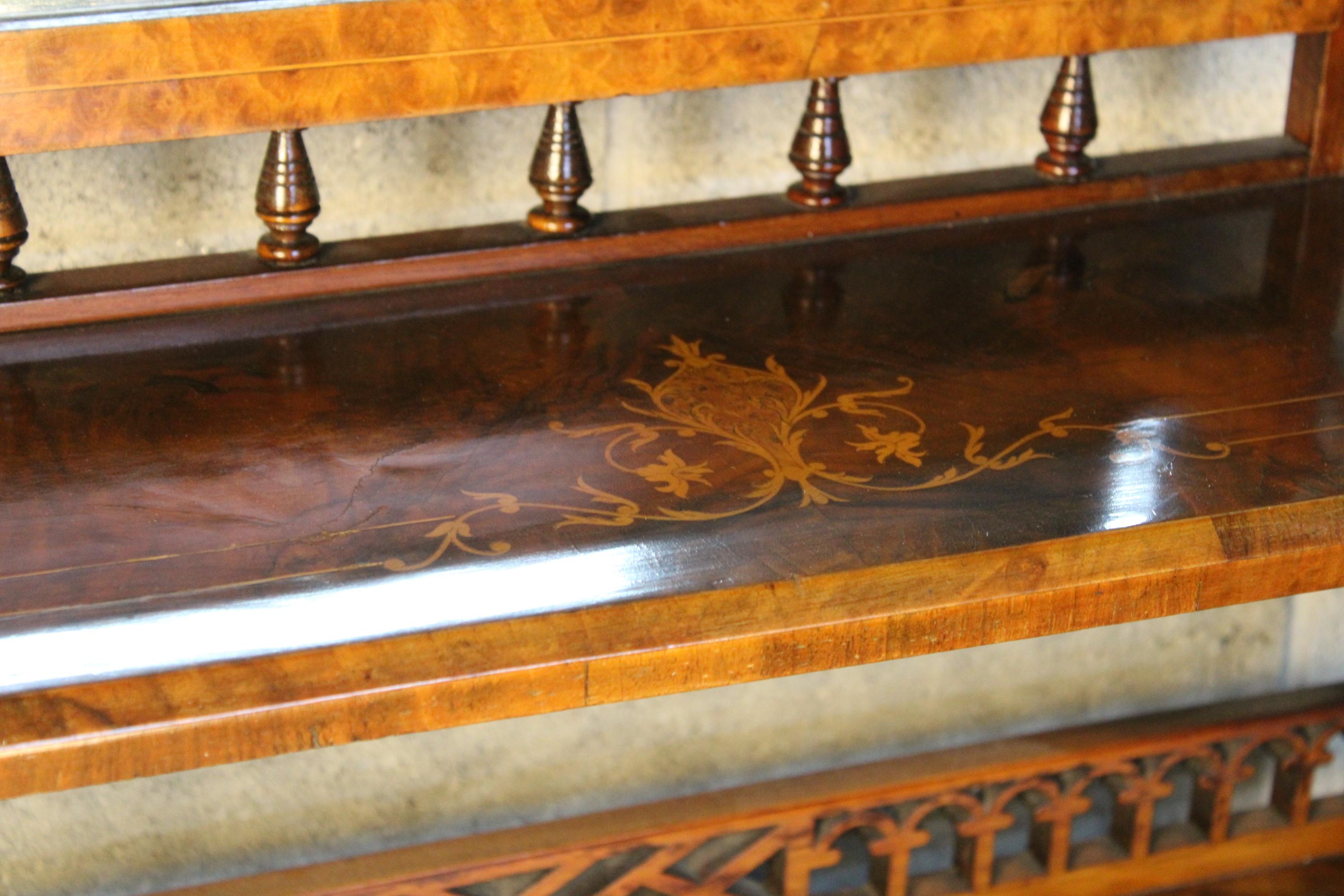 19th Century Mahogany Marquetry Vitrine circa 1860 England 9