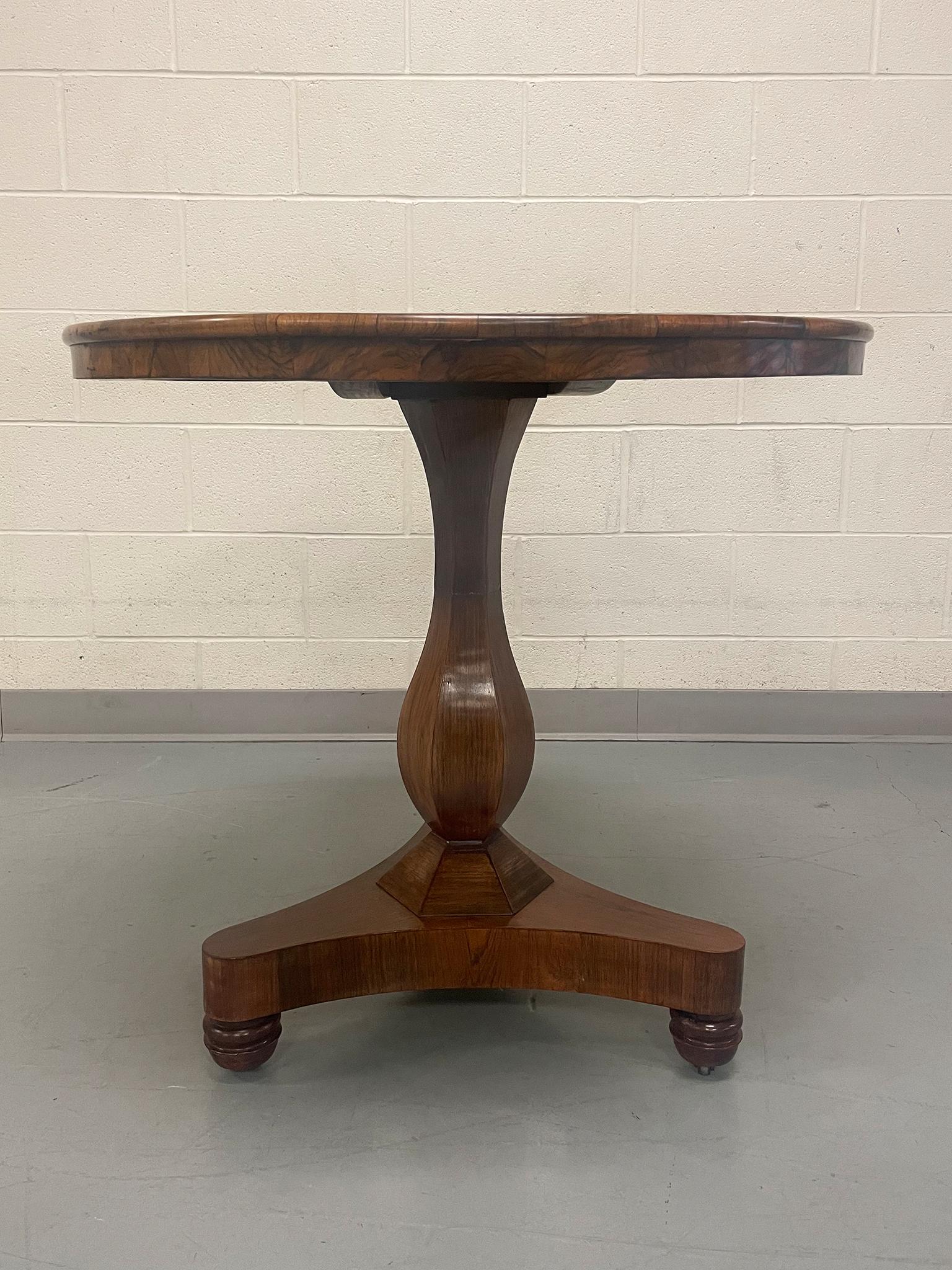 19th Century Burled Walnut Pedestal Table 4