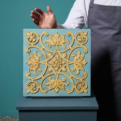 19. Jahrhundert Burmantofts of Leeds Ornamental Floral Scrollwork Large Scale Fliese