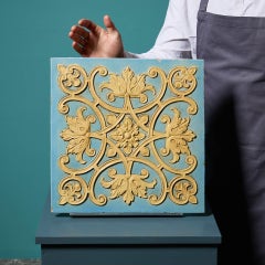 19th Century Burmantofts of Leeds Ornamental Floral Scrollwork Large Scale Tile