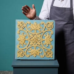 19th Century Burmantofts of Leeds Ornamental Floral Scrollwork Large Scale Tile