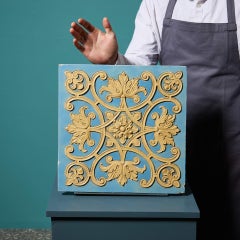 19th Century Burmantofts of Leeds Ornamental Floral Scrollwork Large Scale Tile