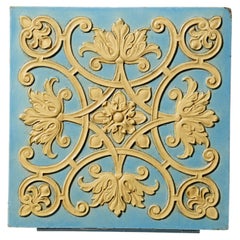 19th Century Burmantofts of Leeds Ornamental Floral Scrollwork Large Scale Tile
