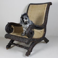 19th Century Burmese Anglo Indian Rosewood Armchair