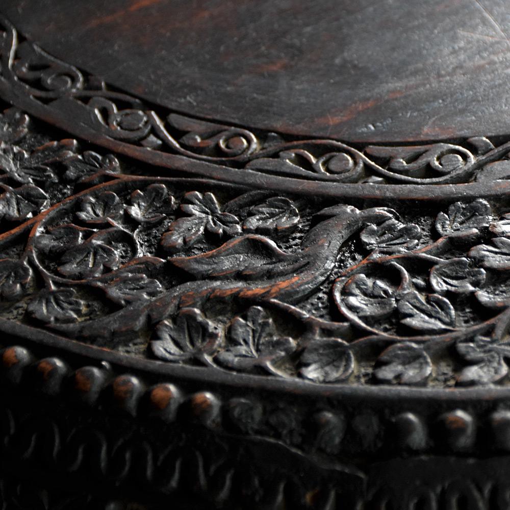 19th Century Burmese Carved Hardwood Centre Table In Good Condition In London, GB