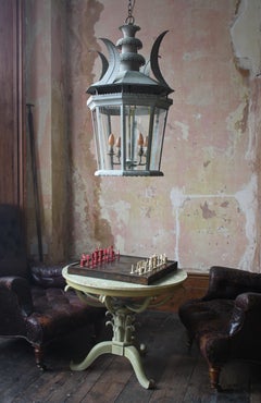 19th Century Burmese Chess Set & Chinese Export Gilt & Lacquered Board