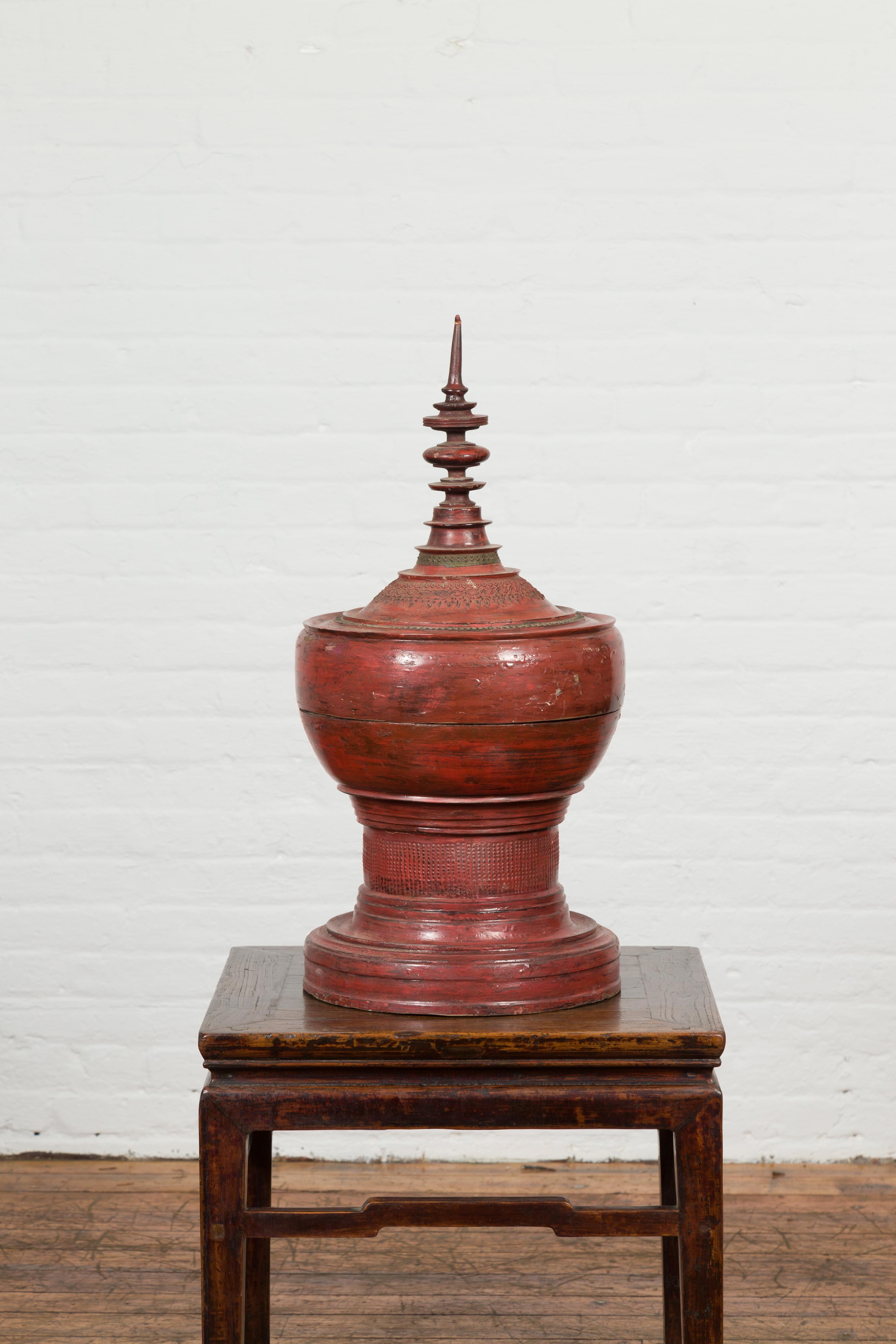 burmese lacquer offering bowl