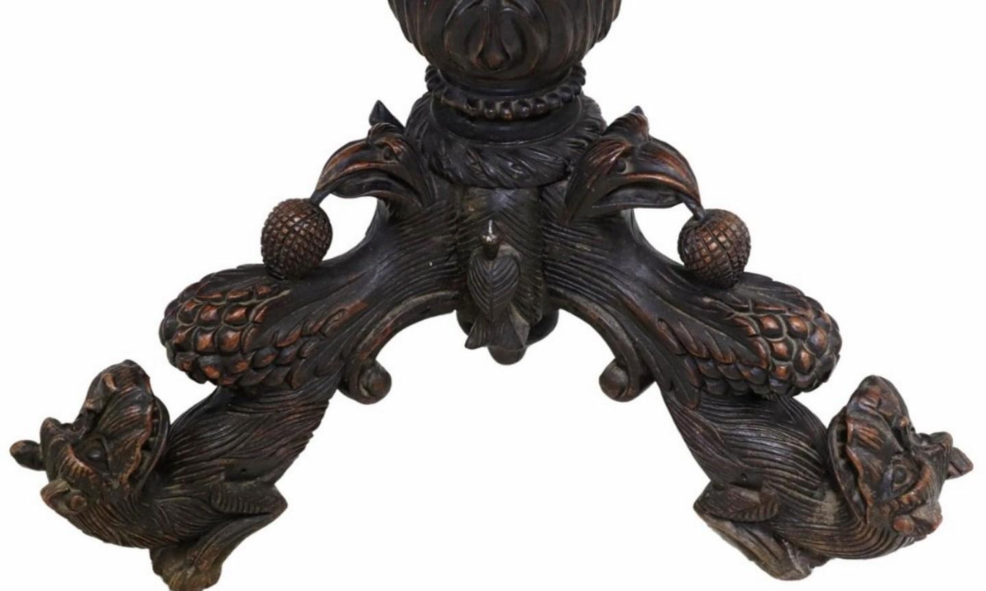 19th Century Burmese Finely Carved Side Table  In Good Condition For Sale In Forney, TX
