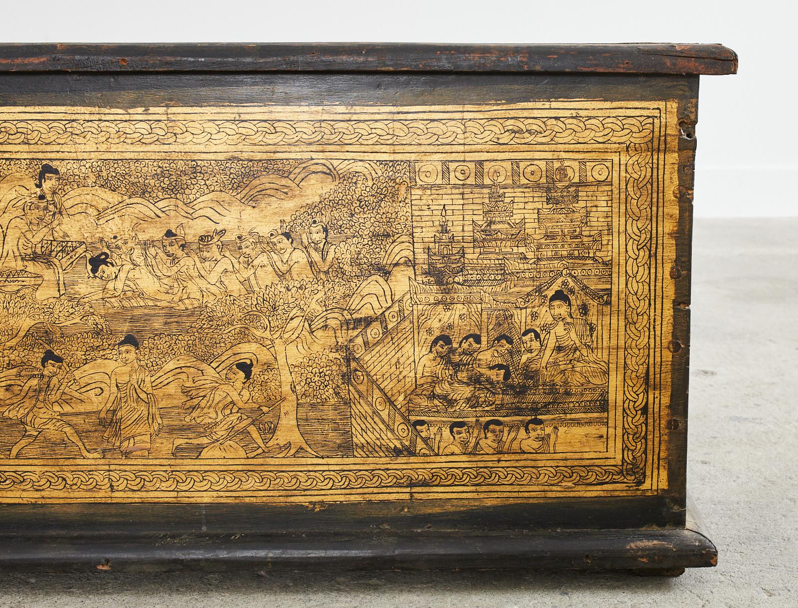 Giltwood 19th Century Burmese Gilded Chest or Trunk Table For Sale