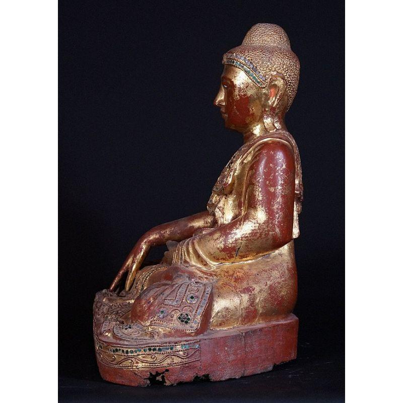 19th Century Burmese Mandalay Buddha Statue from Burma In Good Condition For Sale In DEVENTER, NL