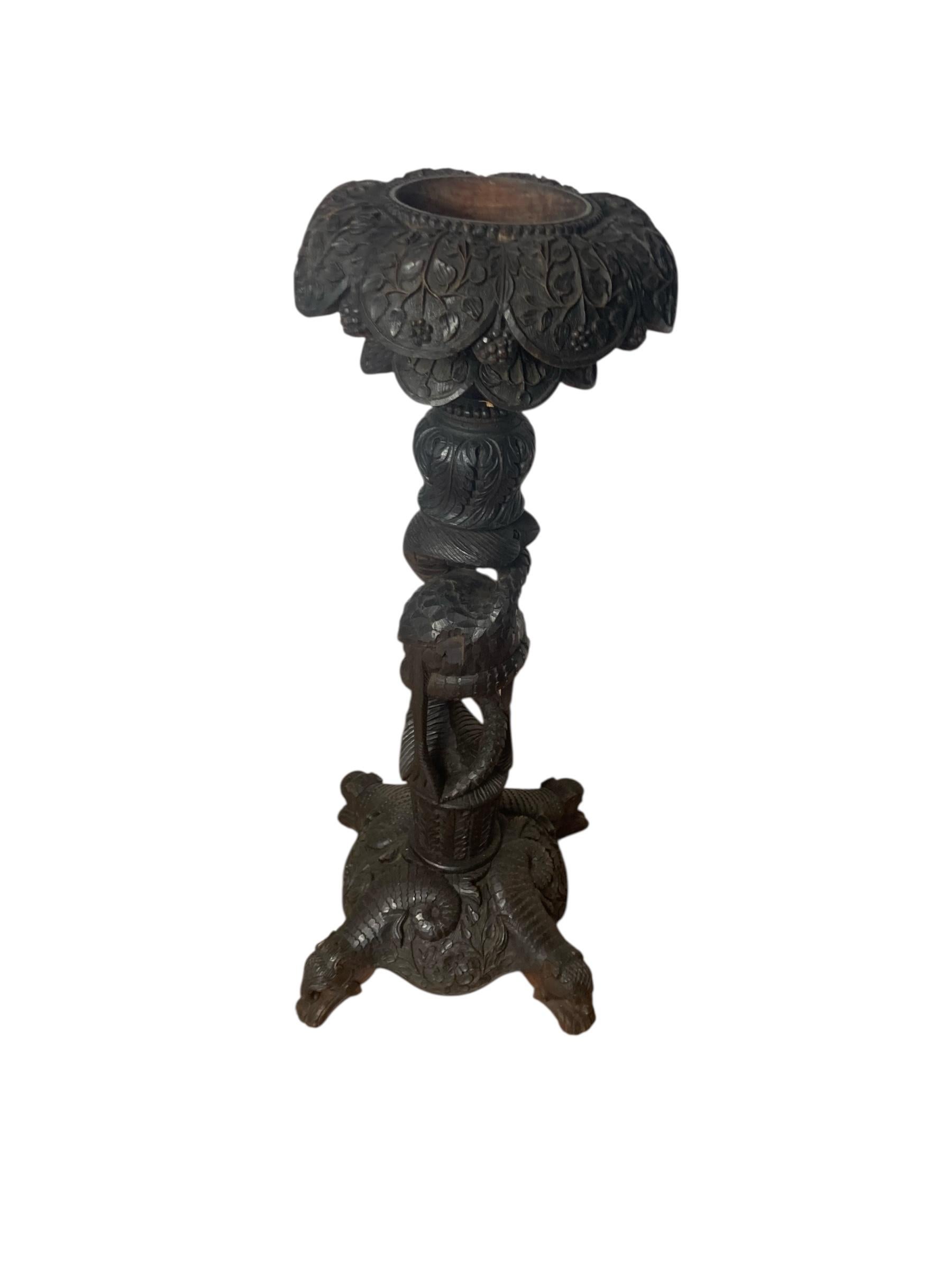 19th Century Burmese Rosewood Jardinere or Torchere For Sale 8
