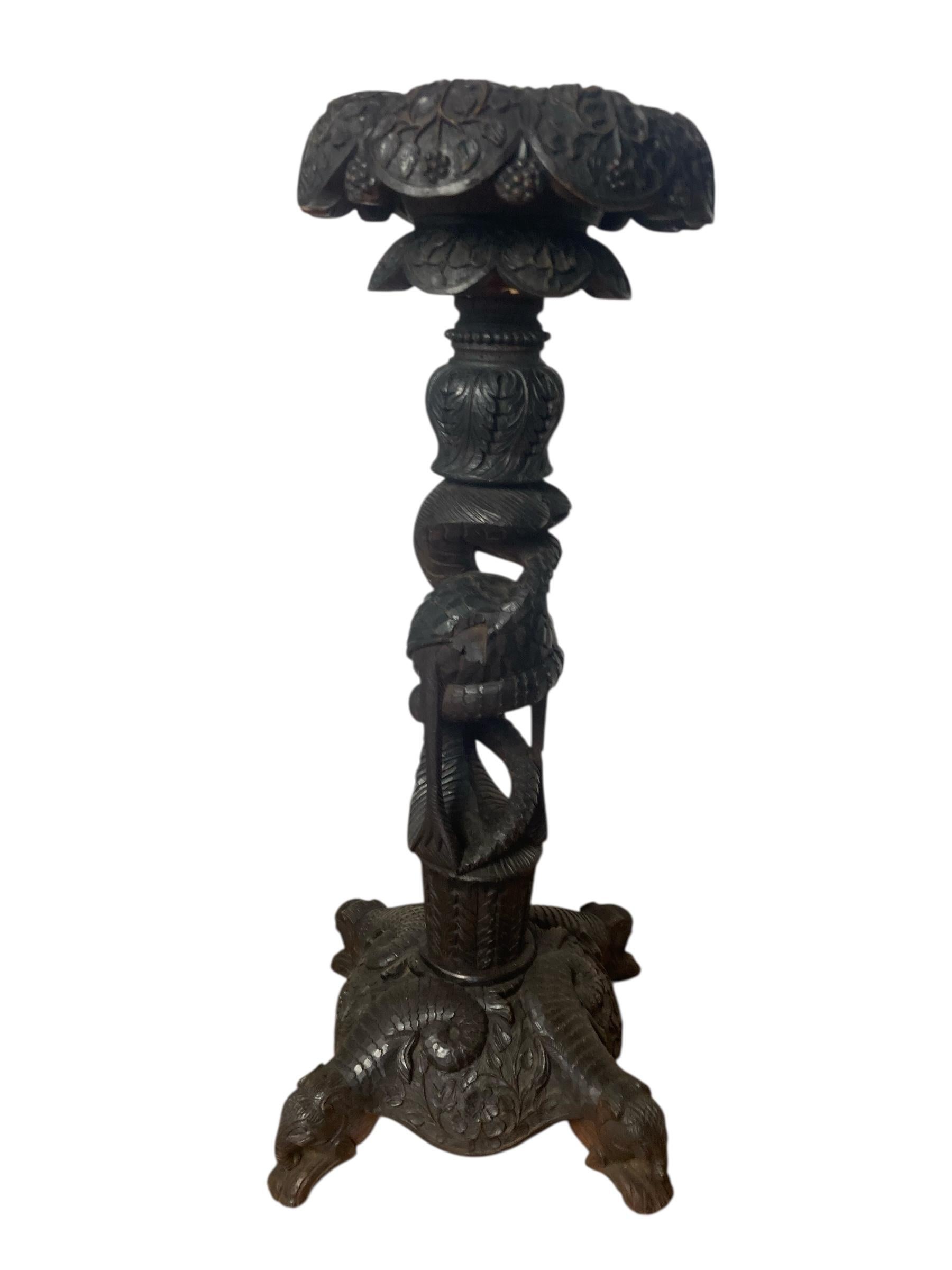 19th Century Burmese Rosewood Jardinere or Torchere For Sale 9
