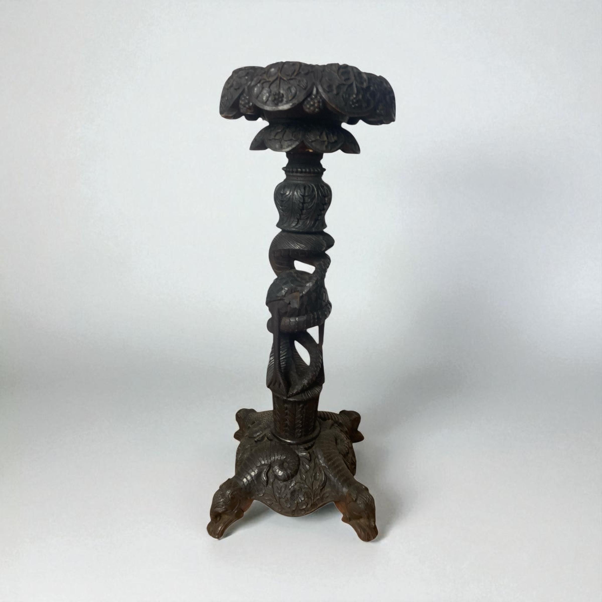 19th Century Burmese Rosewood Jardinere or Torchere For Sale 11