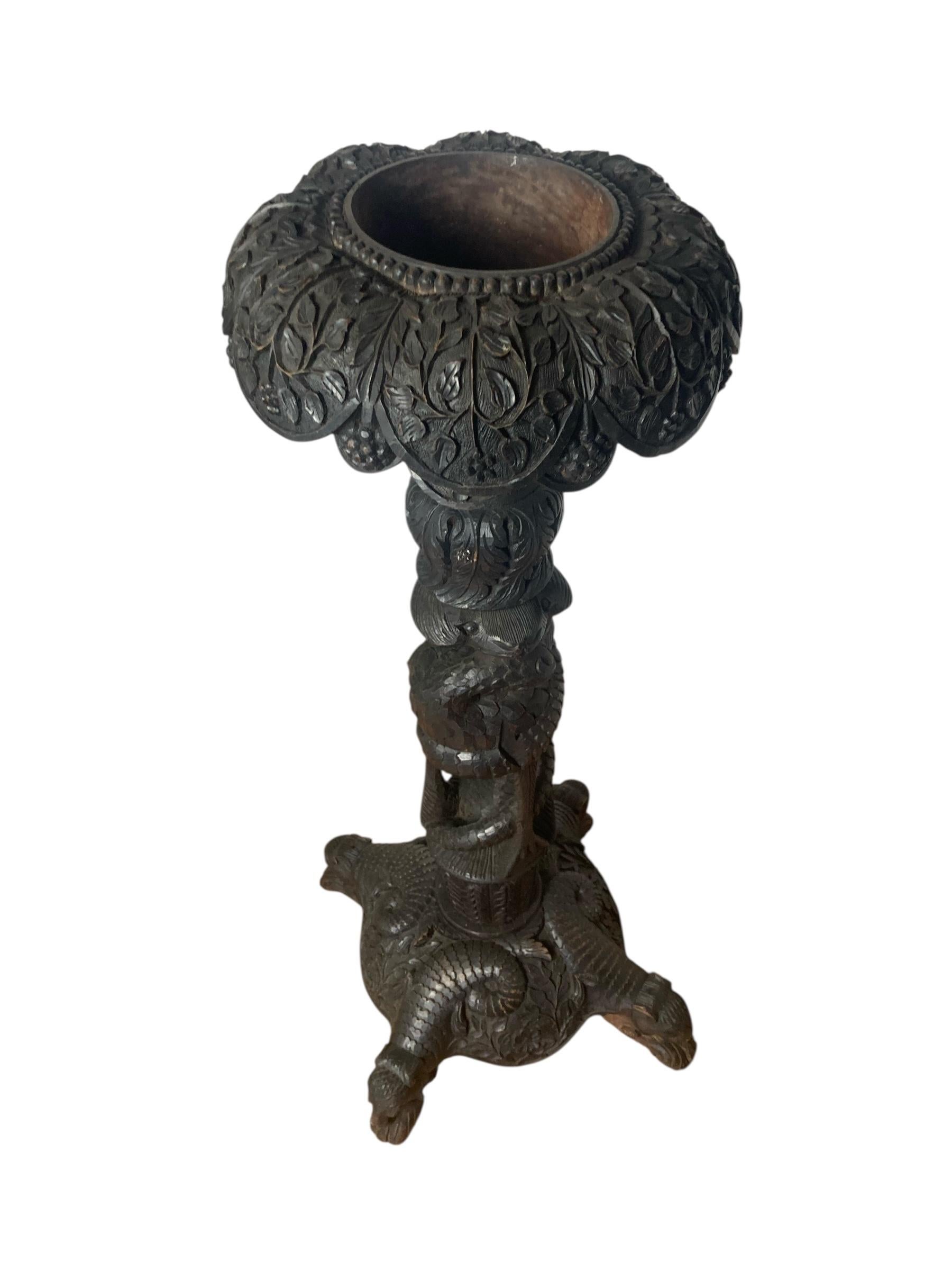 19th Century Burmese Rosewood Jardinere or Torchere For Sale 2