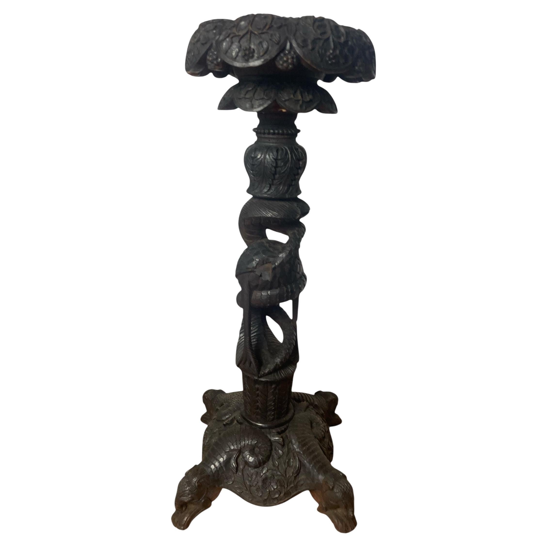 19th Century Burmese Rosewood Jardinere or Torchere For Sale