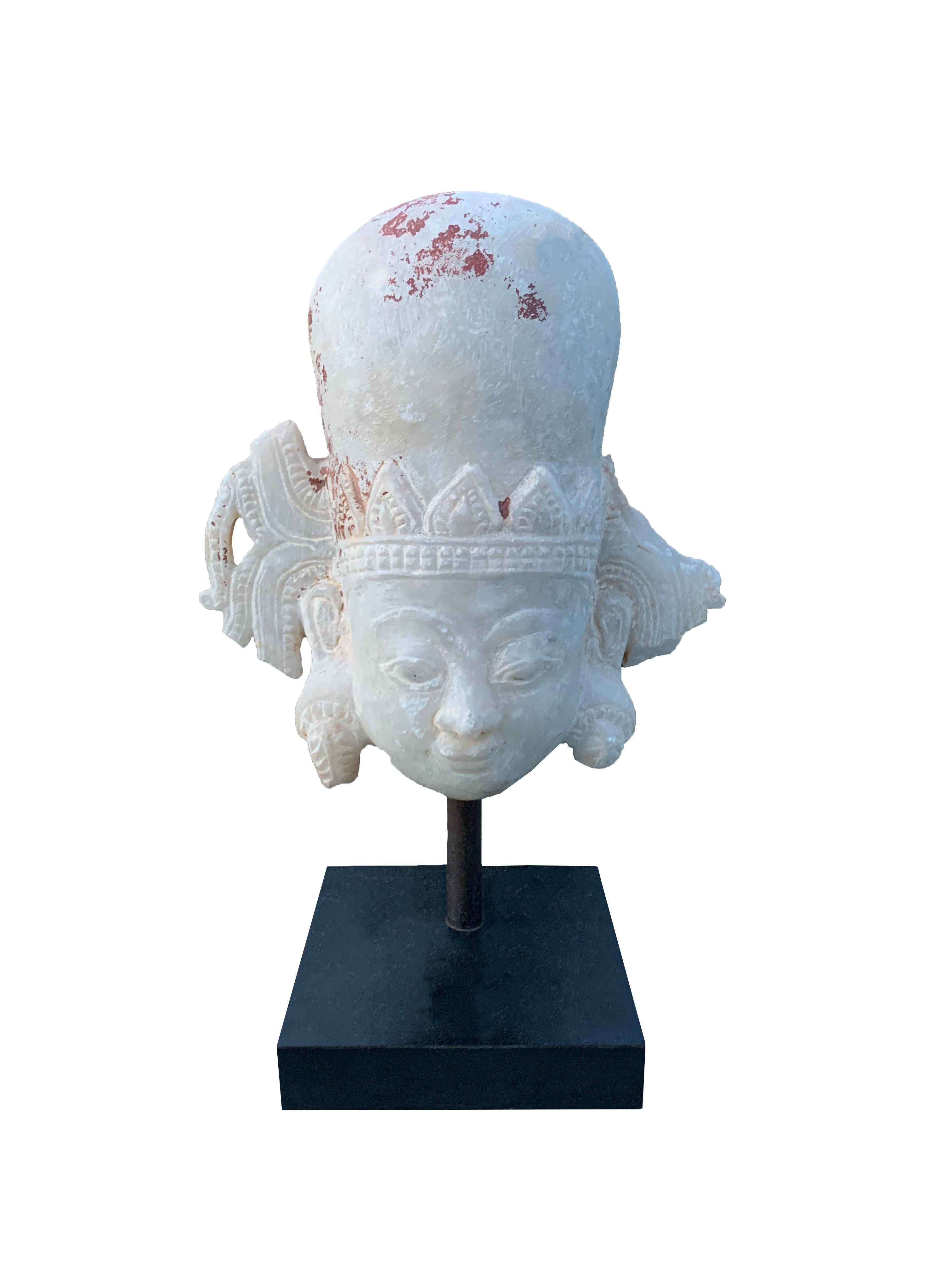 Other 19th Century Burmese Shan State Marble Head of the Buddha For Sale
