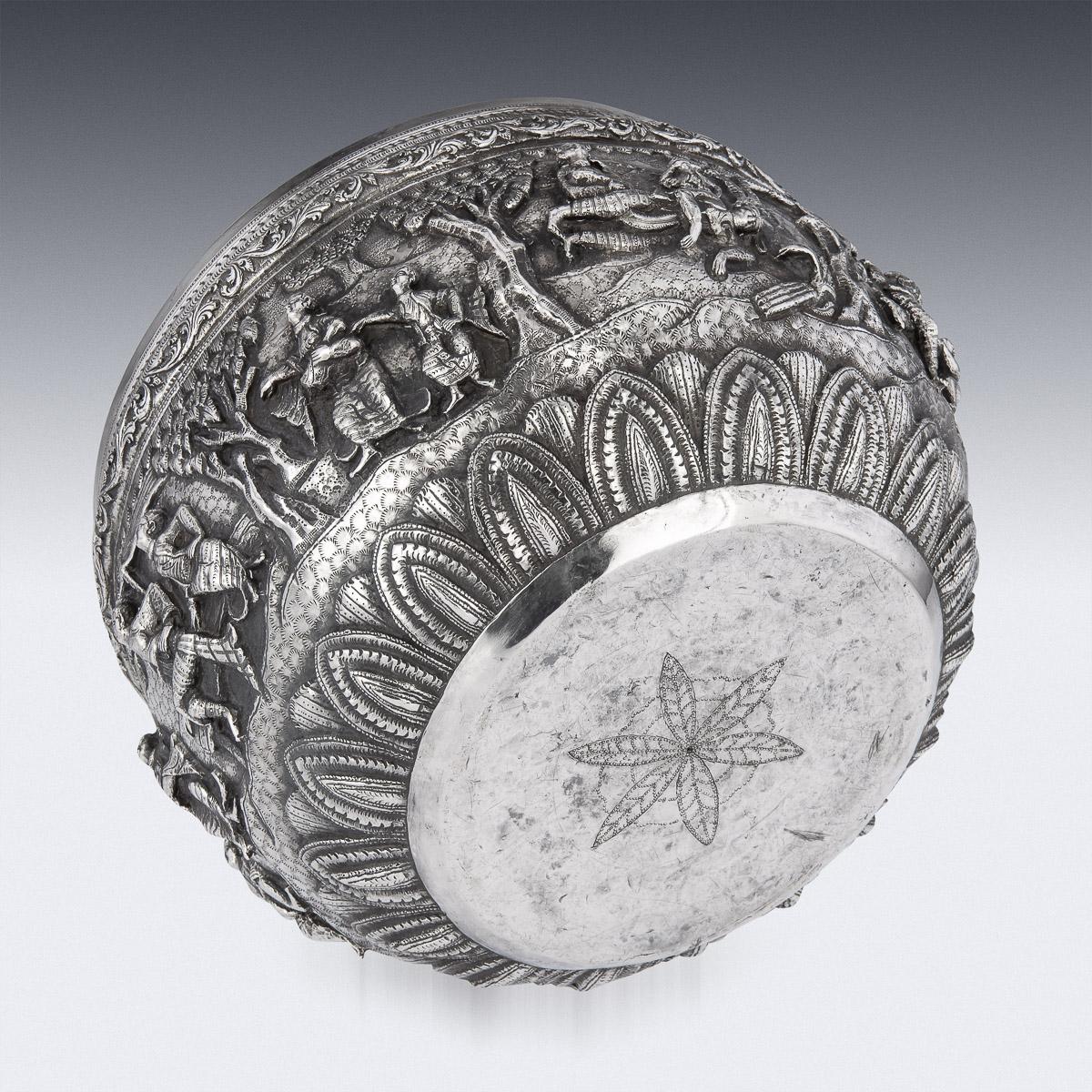 19th Century Burmese Solid Silver Thabeik Bowl, Rangoon, c.1880 3