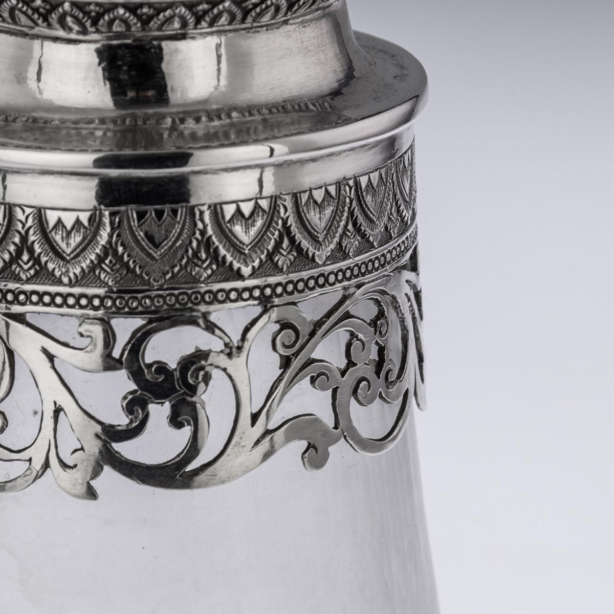 19th Century Burmese Solid Silver Wine Jug, Maung Shwe Yon, c.1890 For Sale 14
