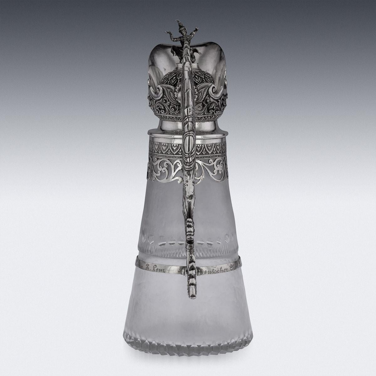 19th Century Burmese Solid Silver Wine Jug, Maung Shwe Yon, c.1890 For Sale 1