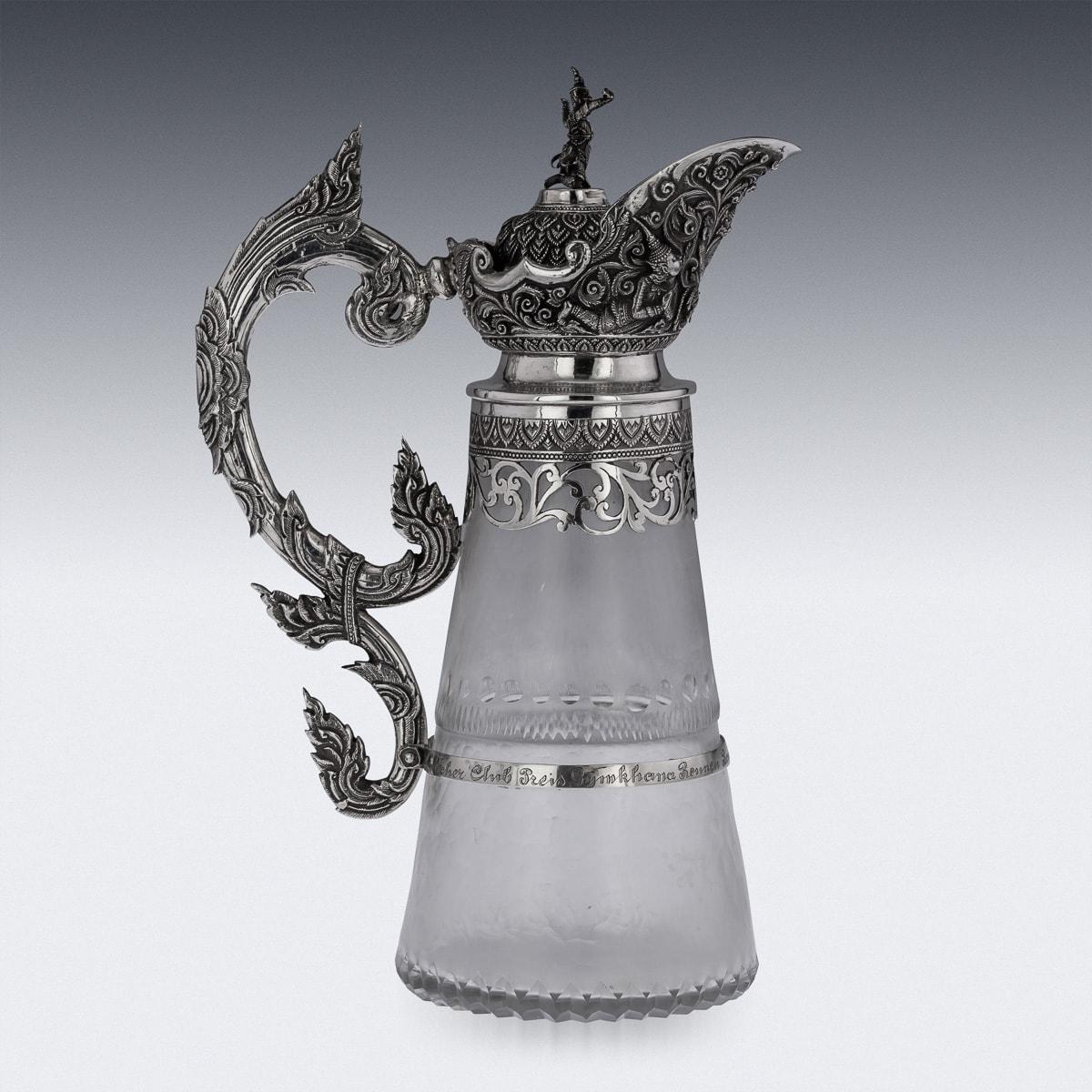 19th Century Burmese Solid Silver Wine Jug, Maung Shwe Yon, c.1890 For Sale 2