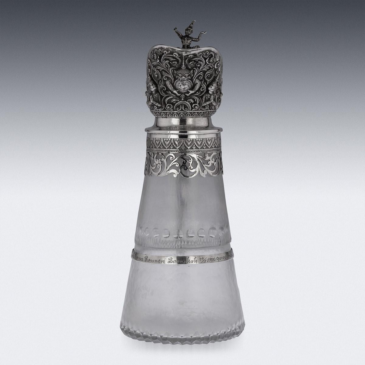 19th Century Burmese Solid Silver Wine Jug, Maung Shwe Yon, c.1890 For Sale 3