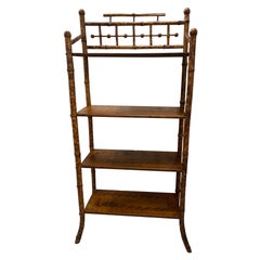 19th Century Burnt Bamboo Etagere